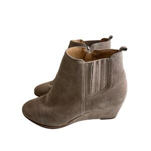 Franco Sarto Suede Leather Taupe Welton Wedge Heel Ankle Boot Size 10